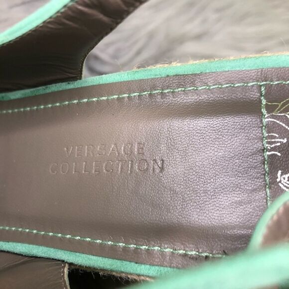 Versace medusa suede espadrille platform - Picture 9 of 16